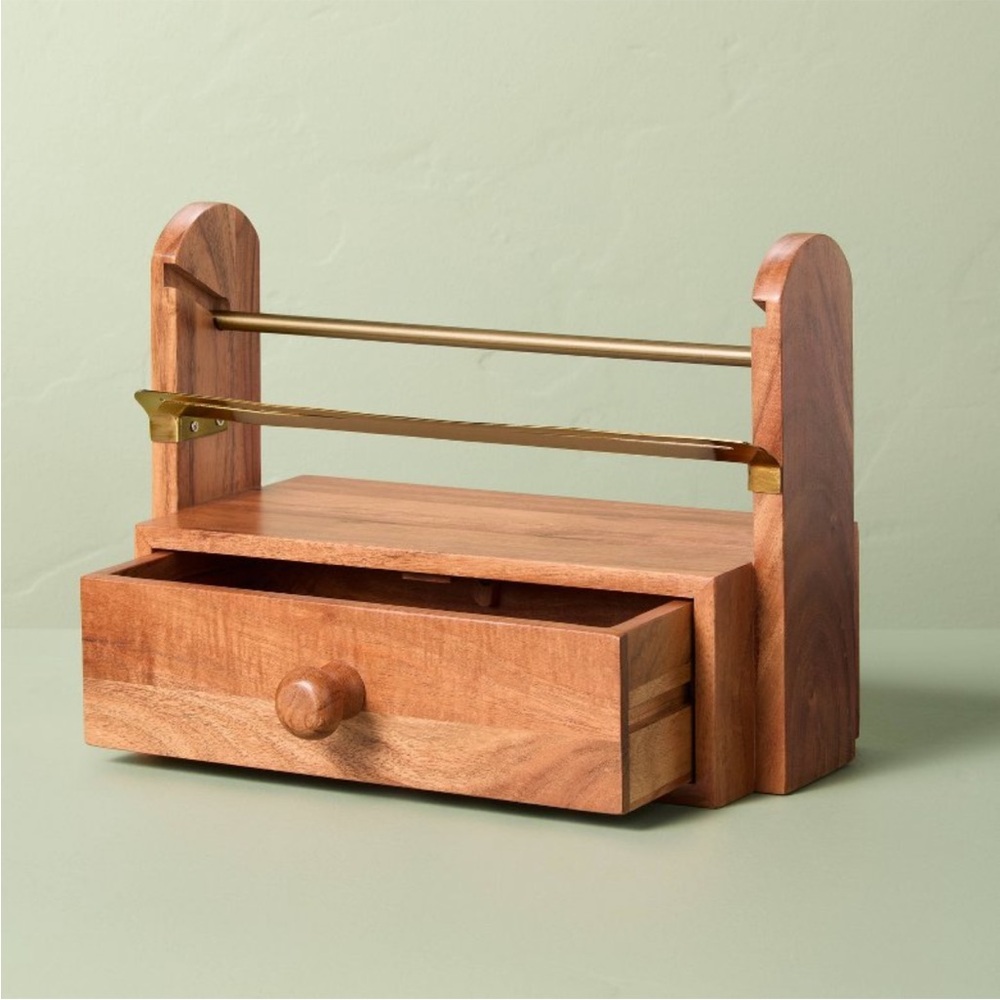 Wood & Brass Ribbon Holder with Supply Drawer - Hearth & Hand™ with Magnolia - Picture 3 of 8